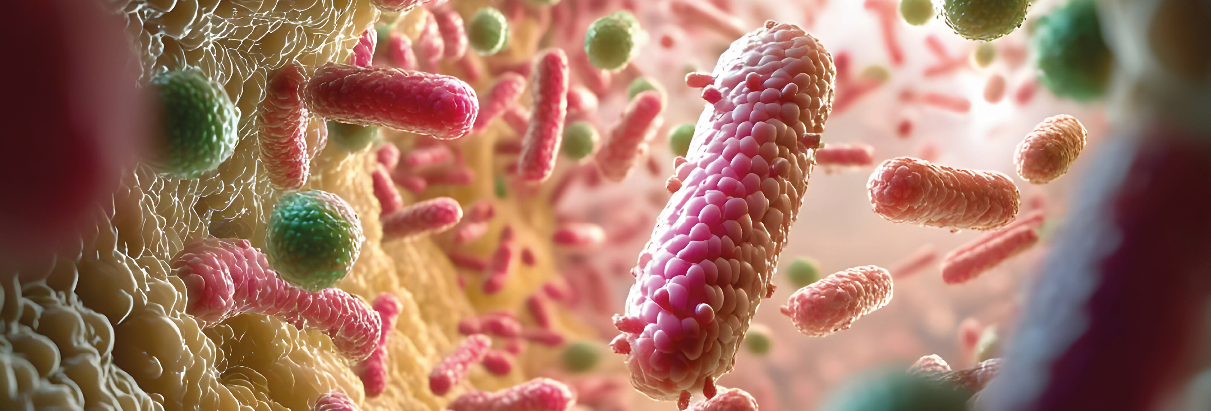 Representation of a set of bacteria and metabolities in a digital microscopy of a stool sample